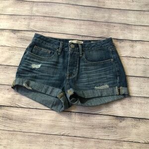 Bullhead Girlfriend Distressed Denim Shorts